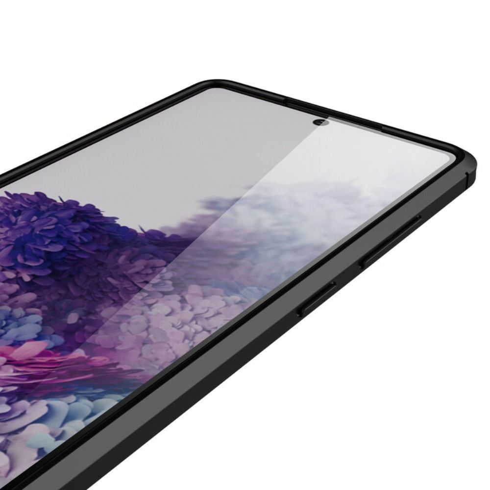 Kryt Na Samsung Galaxy S20 FE Dvojitá Linie Litchi Kožený Efekt