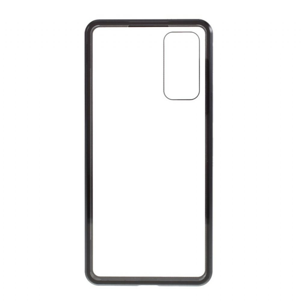 Kryt Na Samsung Galaxy S20 FE Kovové Hrany A Zadní Strana Z Tvrzeného Skla