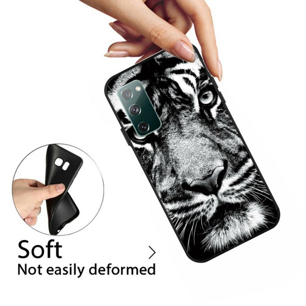 Kryt Na Samsung Galaxy S20 FE Černobílý Tygr