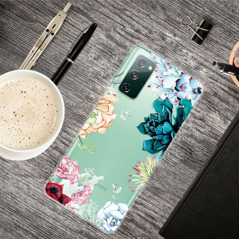 Kryty Na Mobil Na Samsung Galaxy S20 FE Bezešvé Akvarelové Květiny