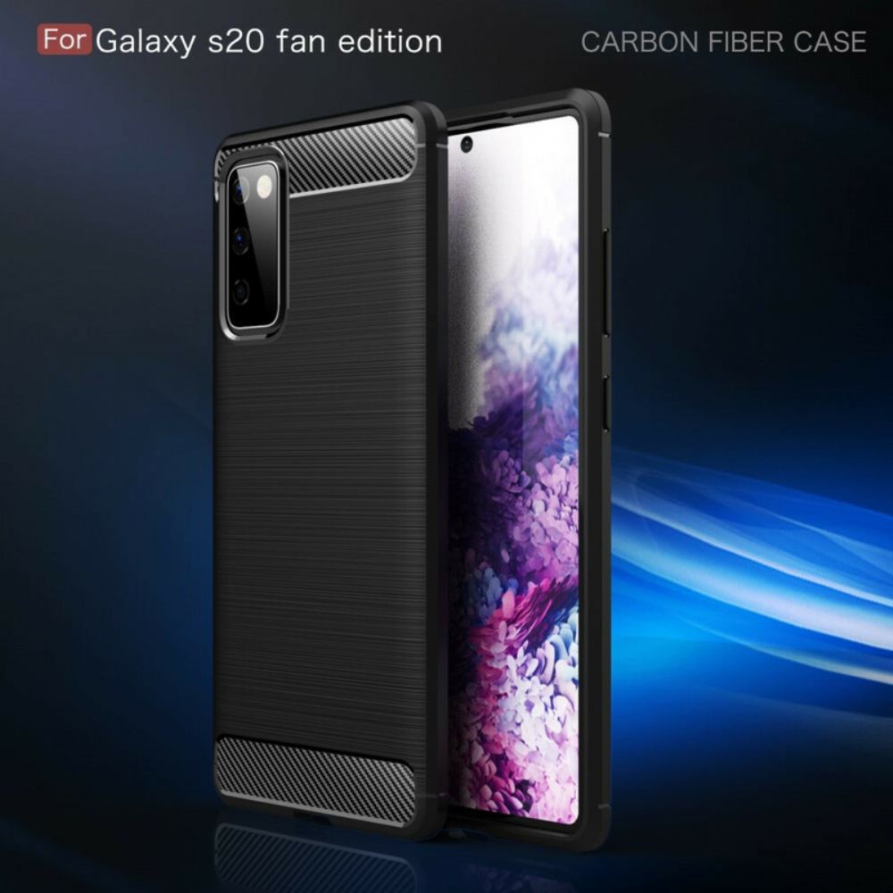 Kryty Na Mobil Na Samsung Galaxy S20 FE Kartáčované Uhlíkové Vlákno