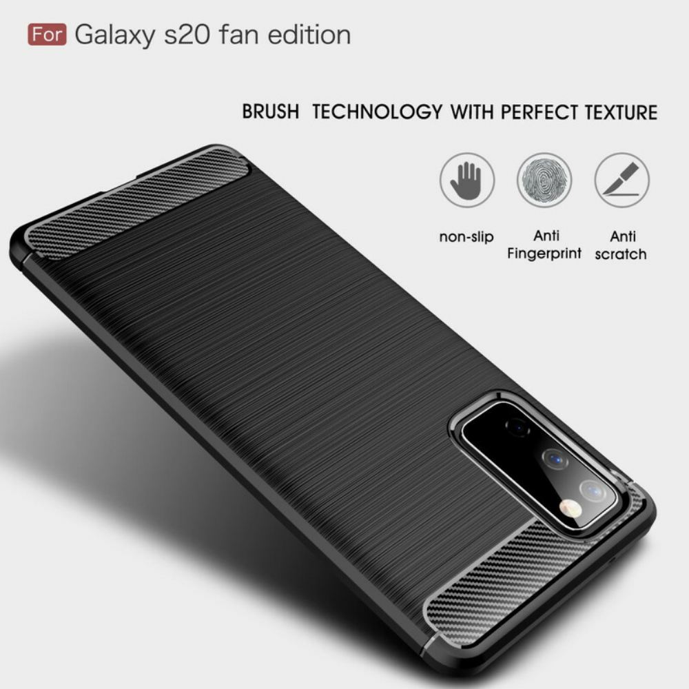 Kryty Na Mobil Na Samsung Galaxy S20 FE Kartáčované Uhlíkové Vlákno