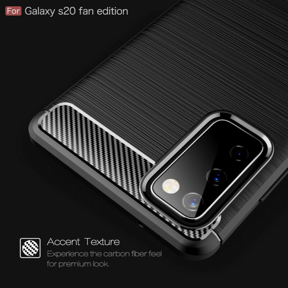 Kryty Na Mobil Na Samsung Galaxy S20 FE Kartáčované Uhlíkové Vlákno
