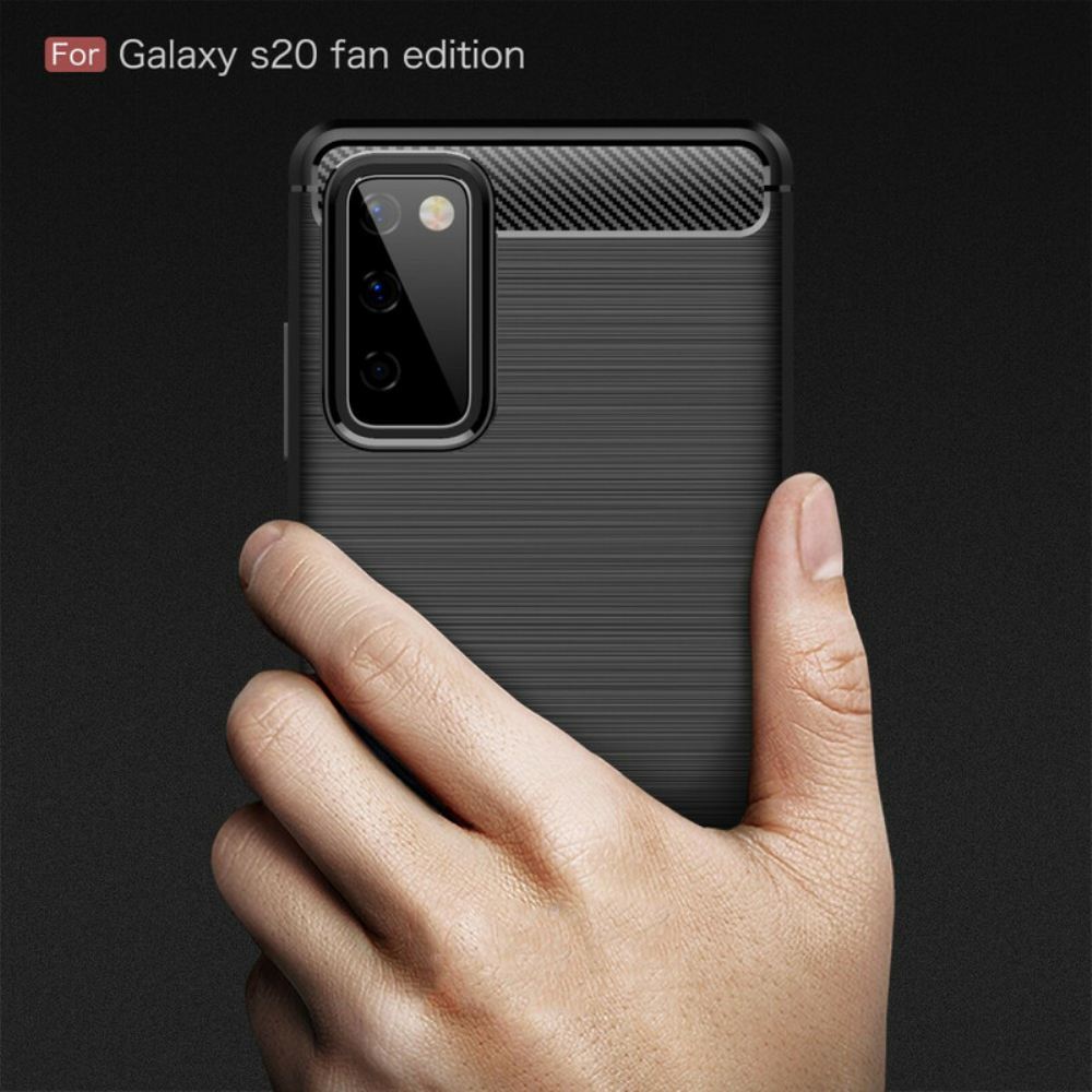 Kryty Na Mobil Na Samsung Galaxy S20 FE Kartáčované Uhlíkové Vlákno