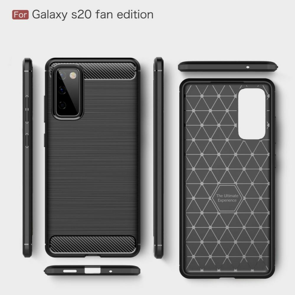 Kryty Na Mobil Na Samsung Galaxy S20 FE Kartáčované Uhlíkové Vlákno
