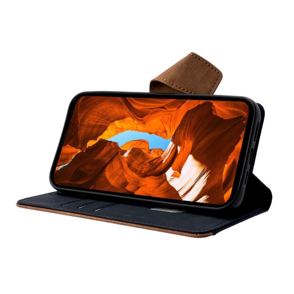 Kožený Kryt Realme C71 Vintage Rfid Peněženka