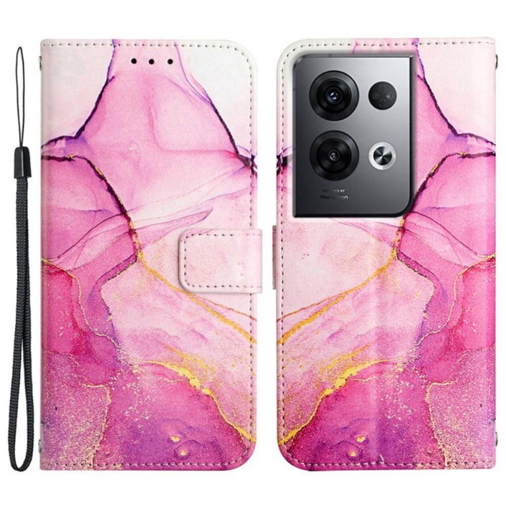 Flipové Pouzdro Na Oppo Reno 8 Pro Na Lana Odstraňte Mramor