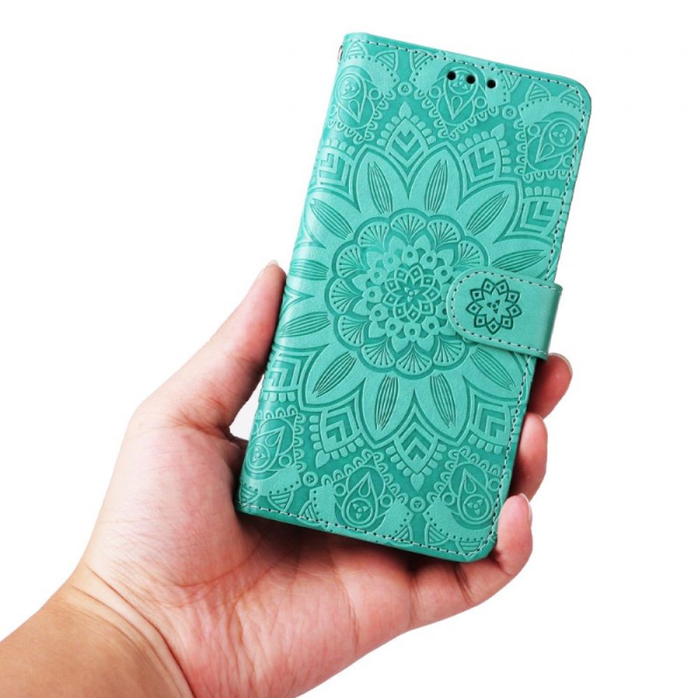 Kožený Kryt Oppo A98 5g Slunečnicový Vzor