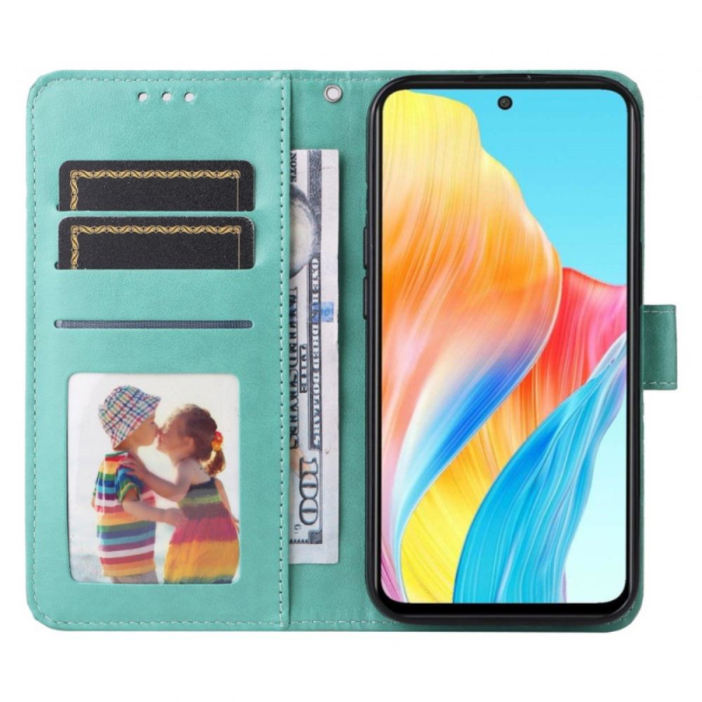 Kožený Kryt Oppo A98 5g Slunečnicový Vzor