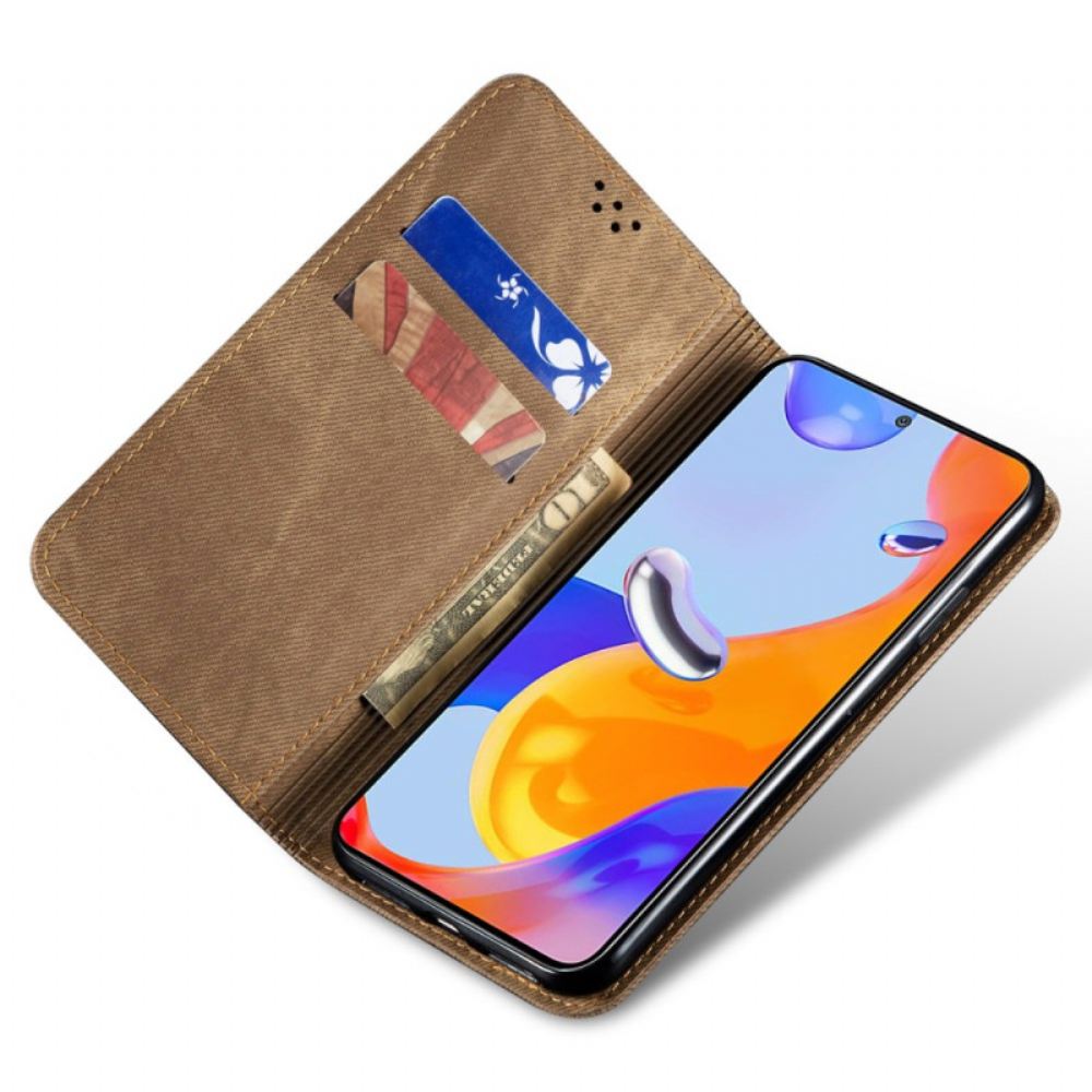 Kožené Pouzdro Folio Na Xiaomi 15 Ultra Džínová Látka