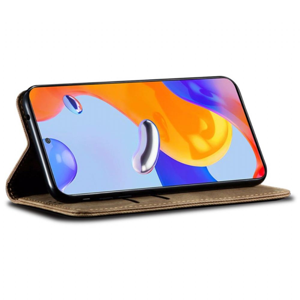 Kožené Pouzdro Folio Na Xiaomi 15 Ultra Džínová Látka