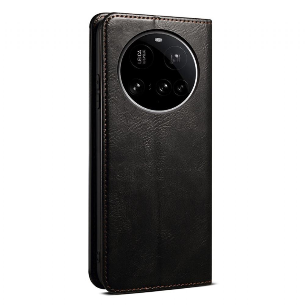 Kožené Pouzdro Folio Xiaomi 15 Ultra Voskovaná Umělá Kůže