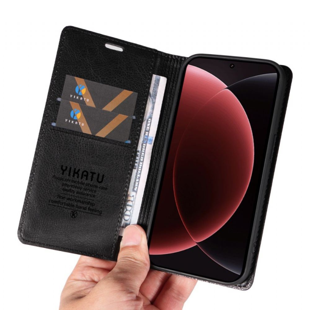 Kožené Pouzdro Folio Xiaomi 15 Ultra Yikatu Liči Umělá Kůže