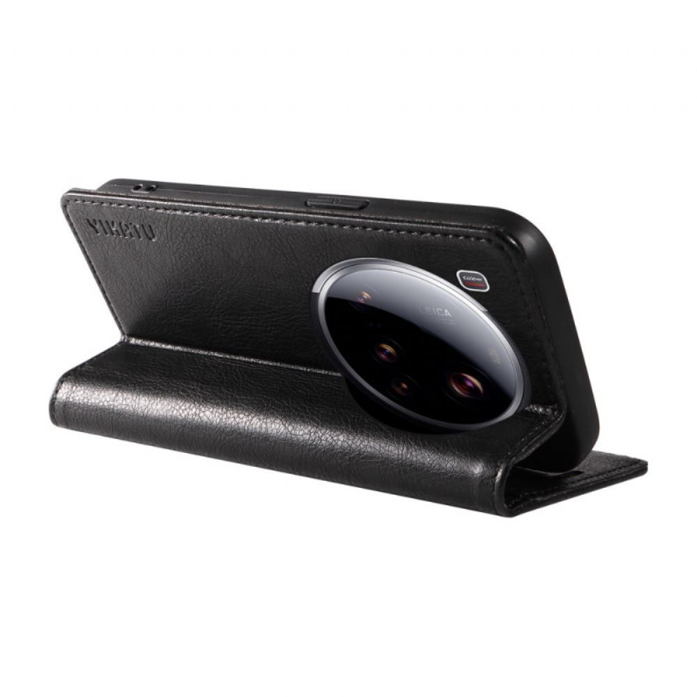 Kožené Pouzdro Folio Xiaomi 15 Ultra Yikatu Liči Umělá Kůže