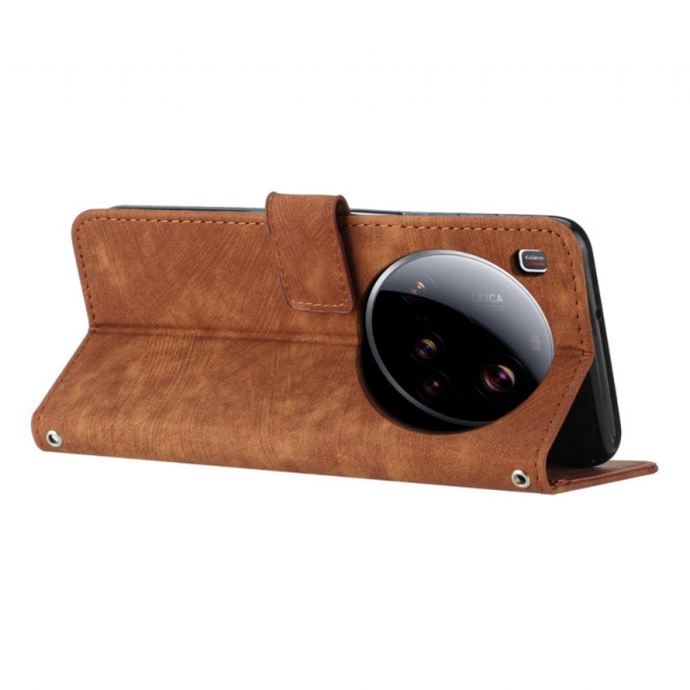 Kožený Kryt Na Xiaomi 15 Ultra Design Linií