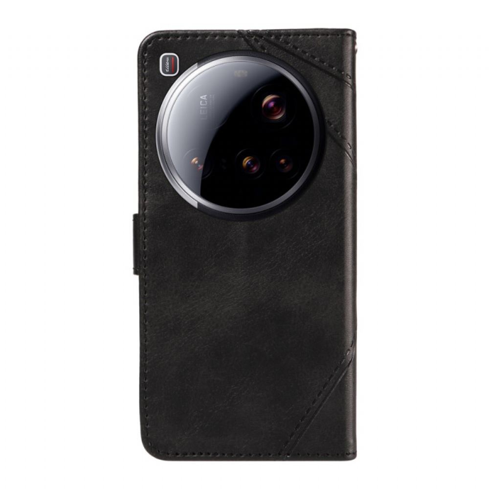 Kožený Kryt Na Xiaomi 15 Ultra Geometrický Design