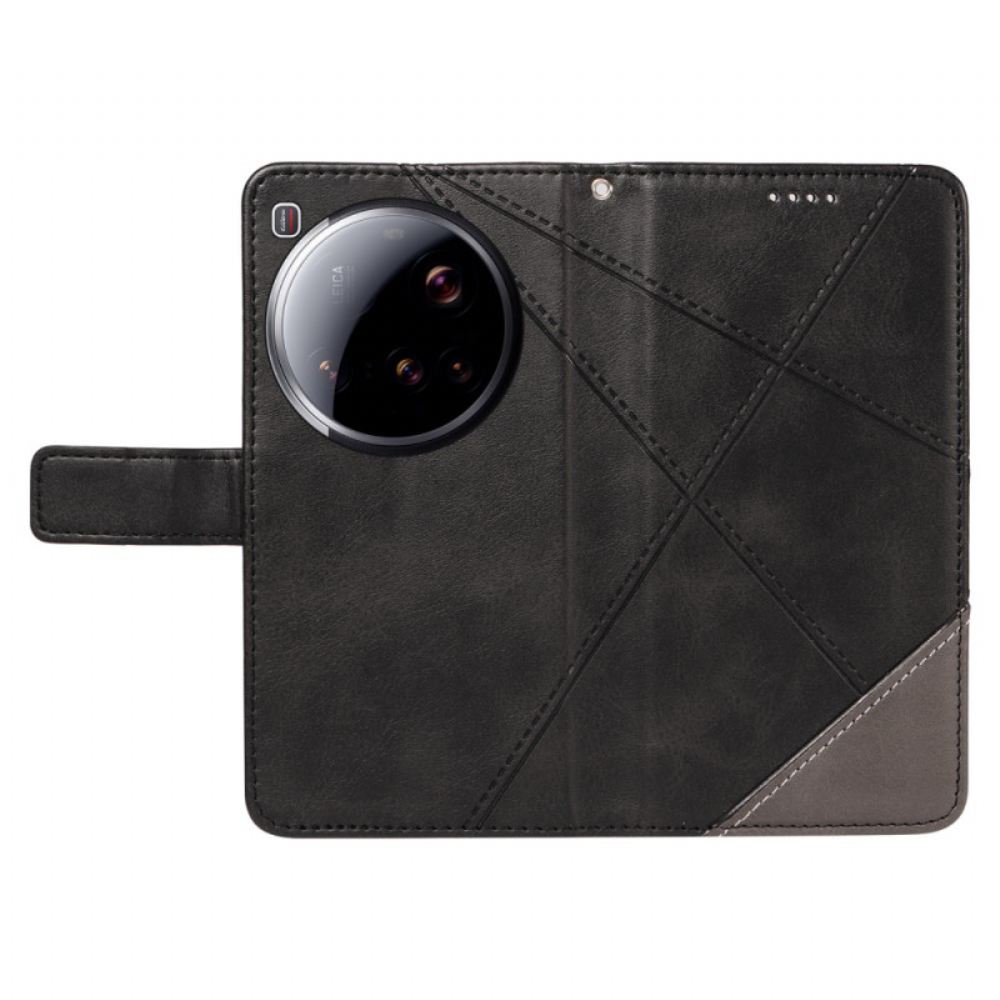 Kožený Kryt Na Xiaomi 15 Ultra Geometrický Design