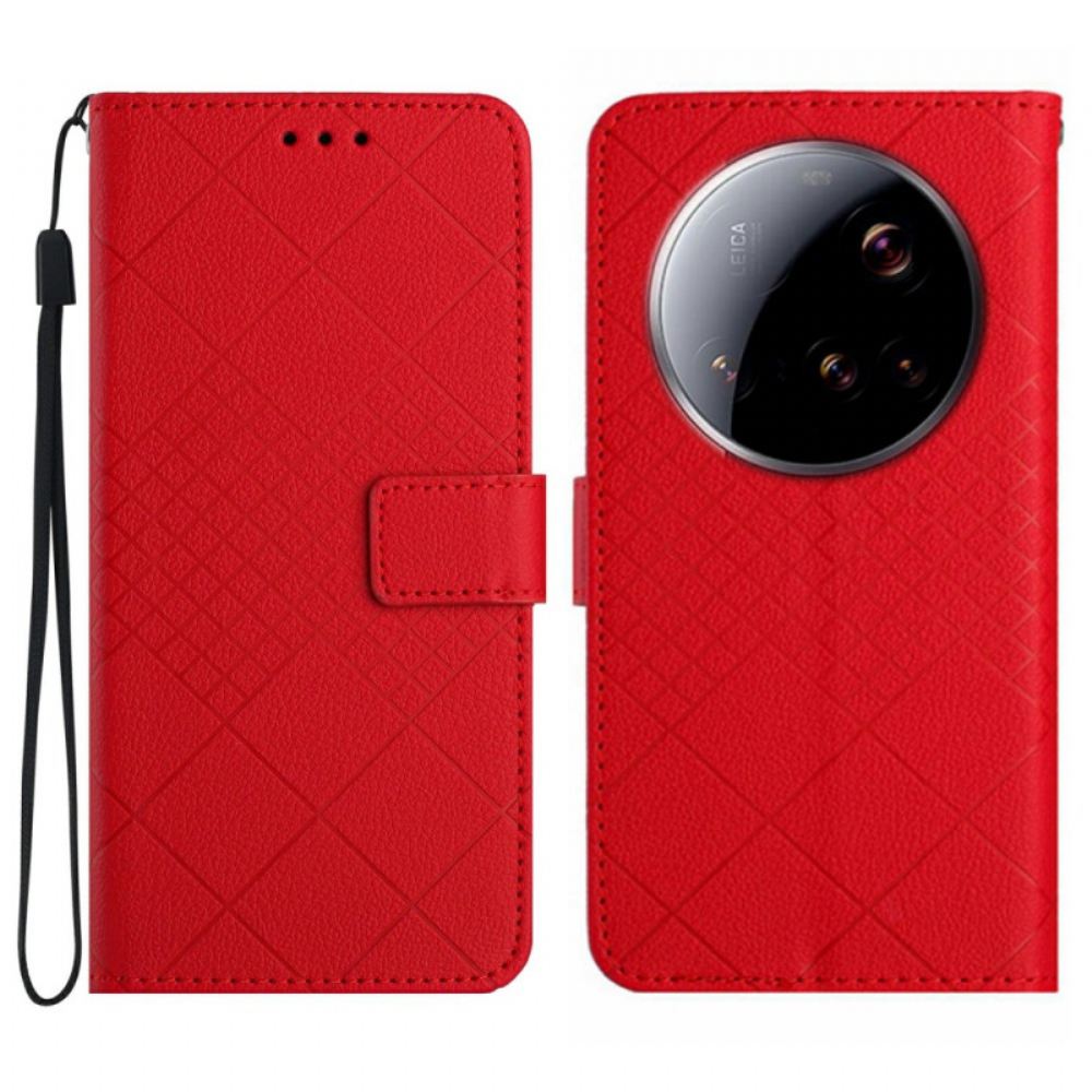 Kožený Kryt Na Xiaomi 15 Ultra Kosočtvercový Vzor