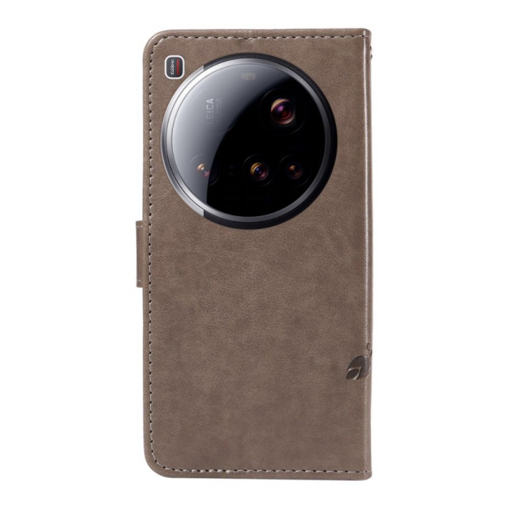 Kožený Kryt Na Xiaomi 15 Ultra Květinový Vzor