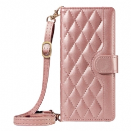 Kožený Kryt Na Xiaomi 15 Ultra Polstrované S Popruhem A Ramenním Popruhem