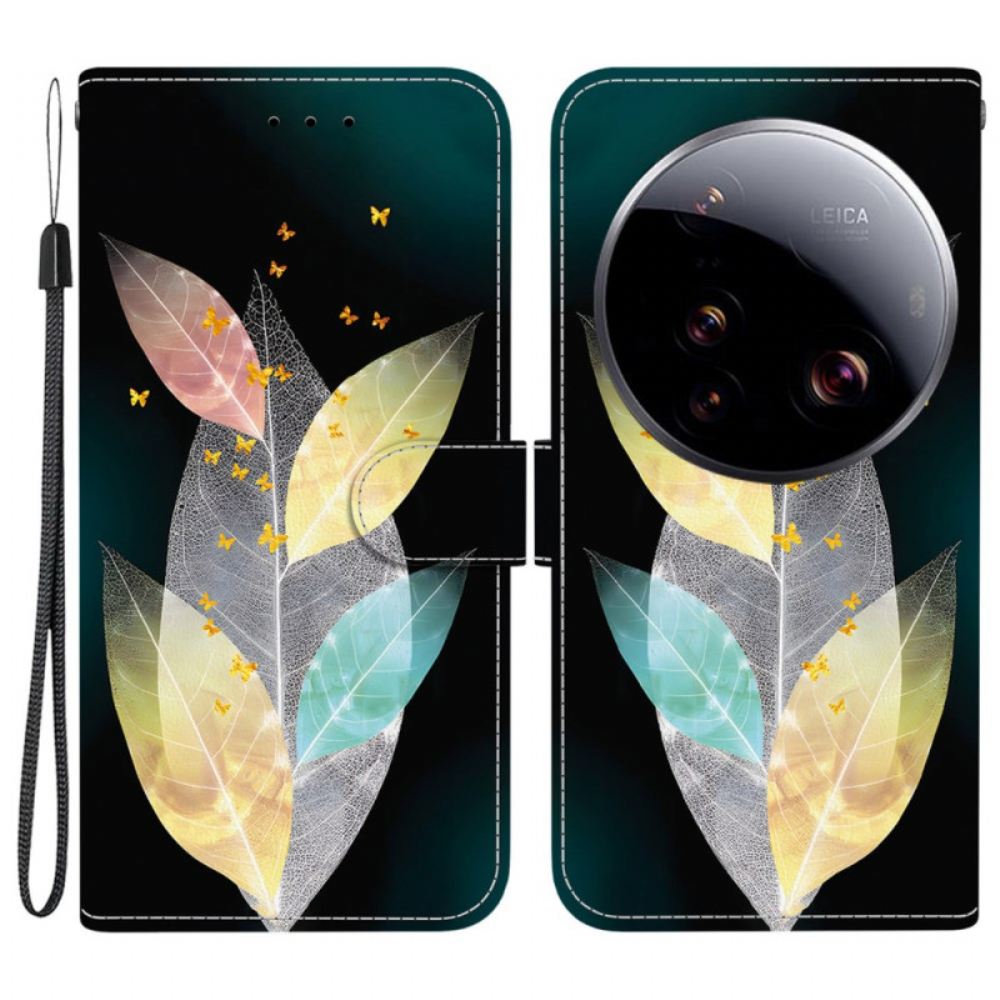 Kožený Kryt Xiaomi 15 Ultra Barevné Listy