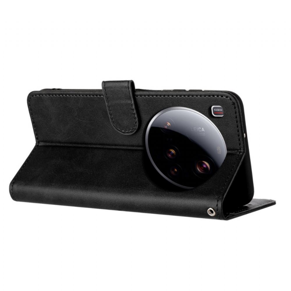 Kožený Kryt Xiaomi 15 Ultra Efekt Koženého Řemínku