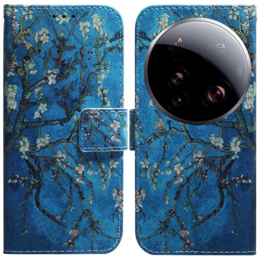 Kožený Kryt Xiaomi 15 Ultra Květy Meruňky