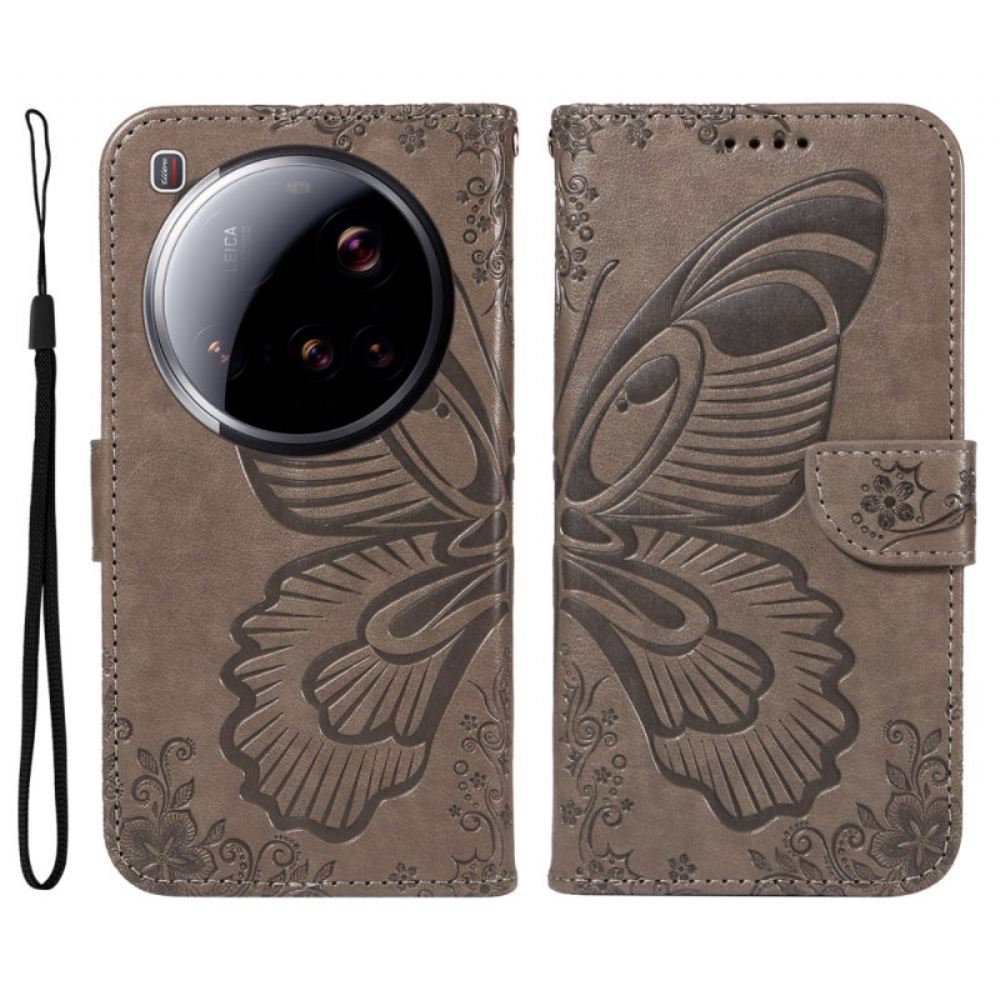 Kožený Kryt Xiaomi 15 Ultra Motýlí Vzor