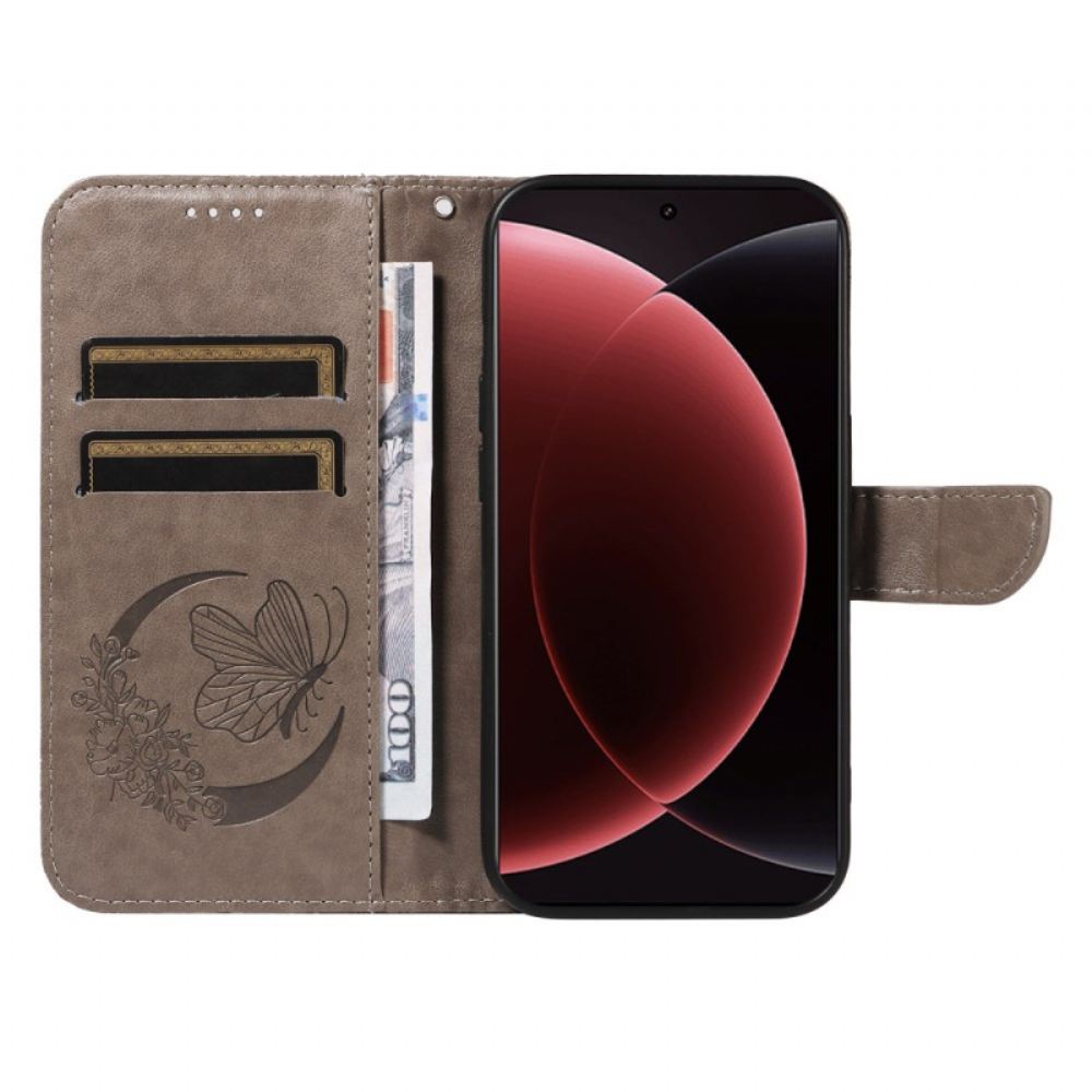 Kožený Kryt Xiaomi 15 Ultra Motýlí Vzor