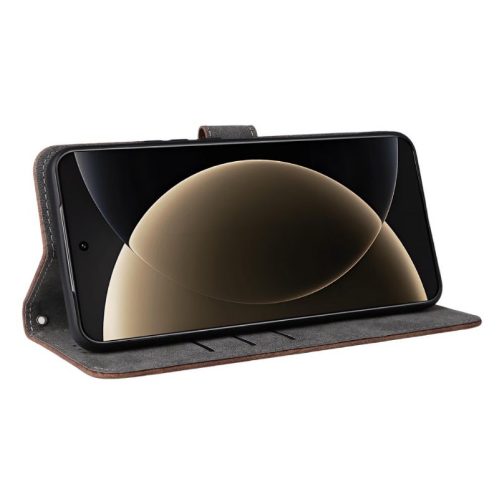 Kožený Kryt Xiaomi 15 Ultra Semišový Efekt Rfid Blokování