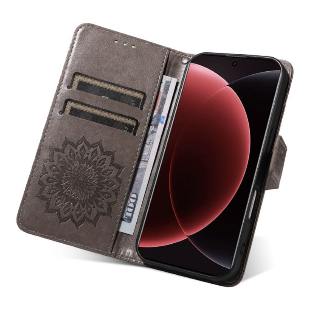 Kožený Kryt Xiaomi 15 Ultra Slunečnicový Vzor