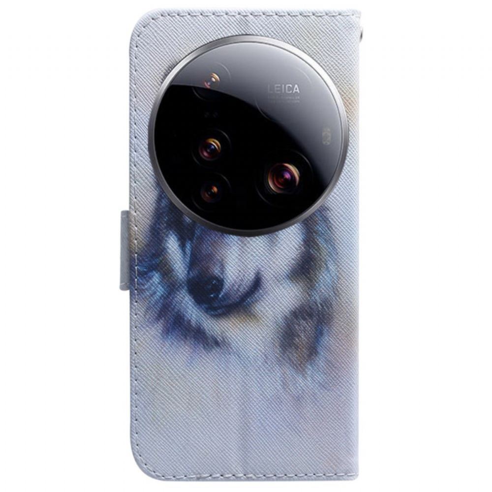 Peněženková Pouzdra Xiaomi 15 Ultra Kryty Na Mobil Akvarelový Vlk