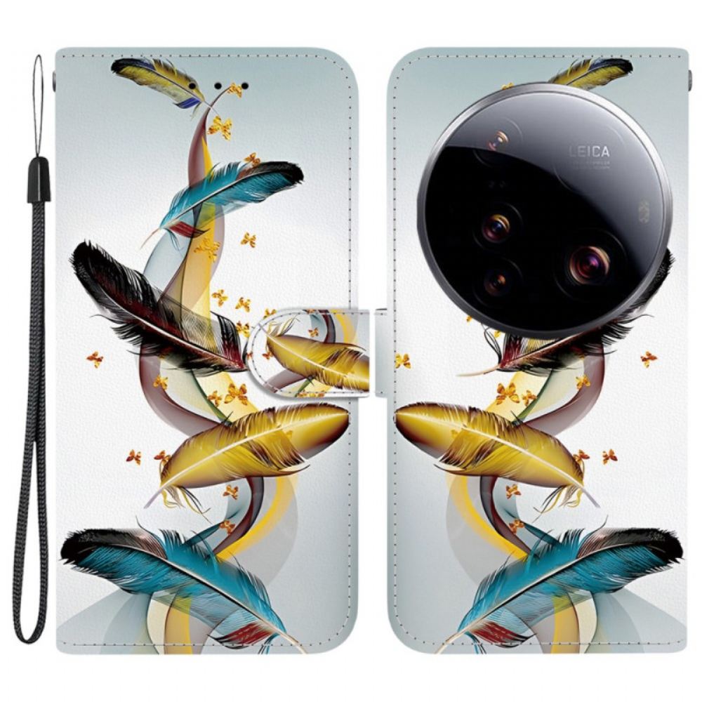 Peněženková Pouzdra Xiaomi 15 Ultra Kryty Na Mobil Barevné Peří
