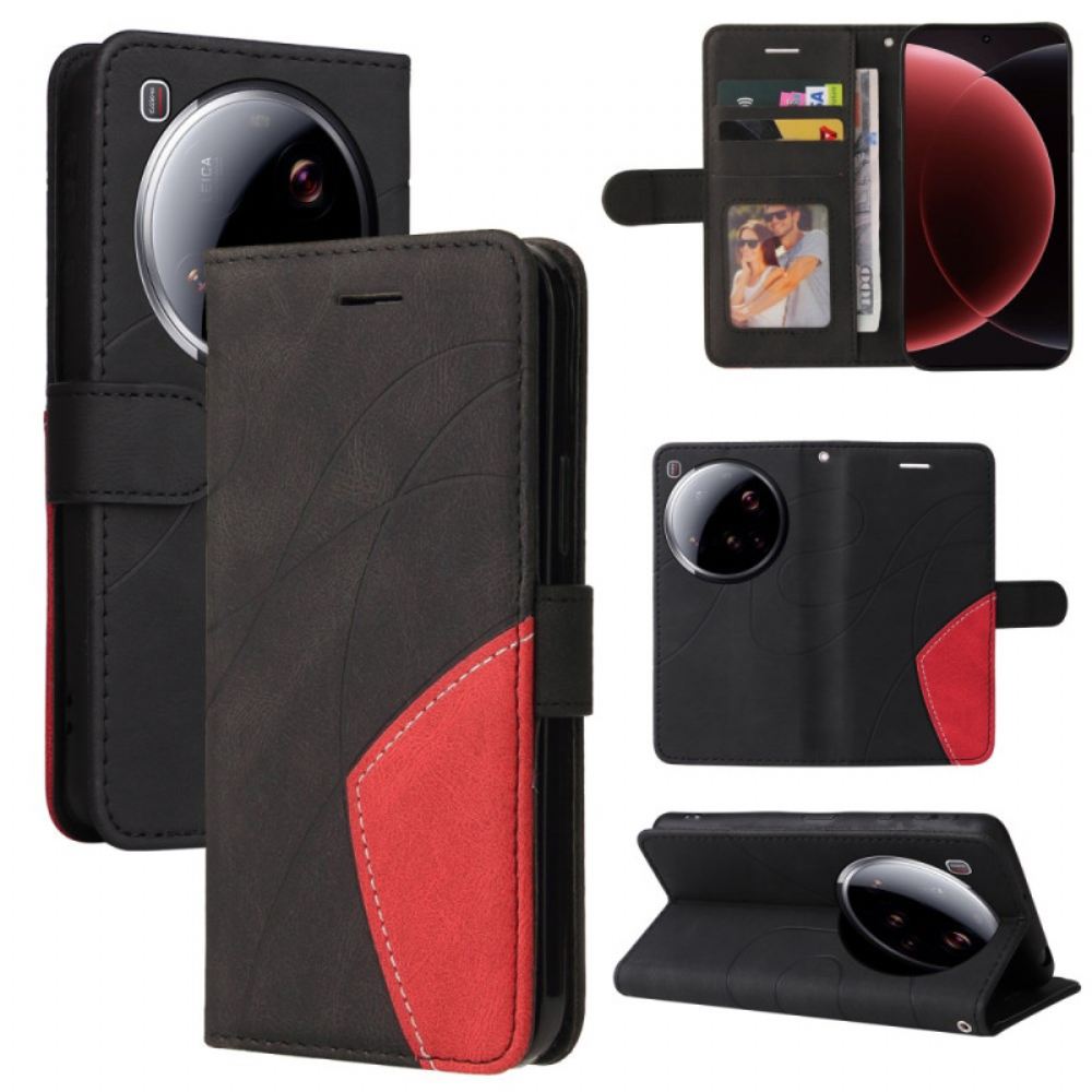 Peněženková Pouzdra Xiaomi 15 Ultra Kryty Na Mobil Dvoubarevné Vlnovky