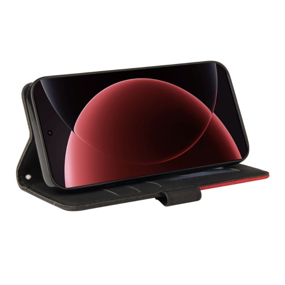 Peněženková Pouzdra Xiaomi 15 Ultra Kryty Na Mobil Dvoubarevné Vlnovky