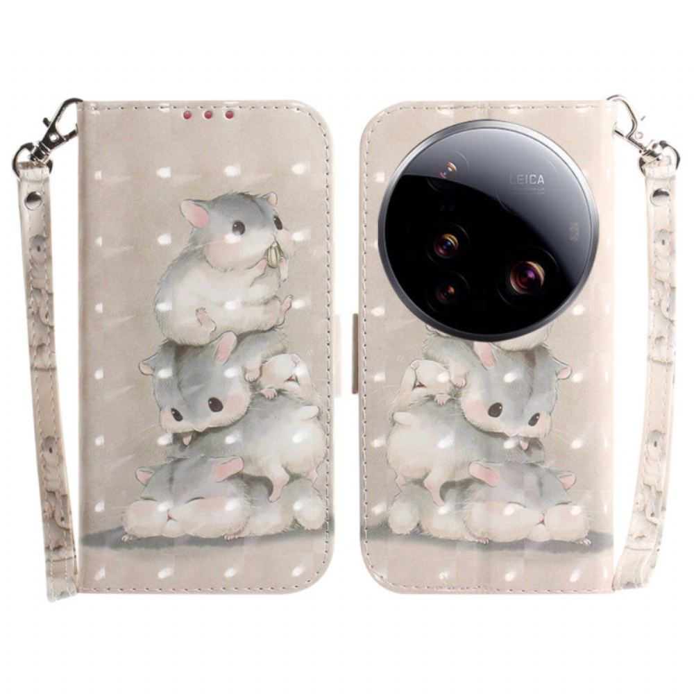 Peněženková Pouzdra Xiaomi 15 Ultra Kryty Na Mobil Křečci Se Šňůrkou