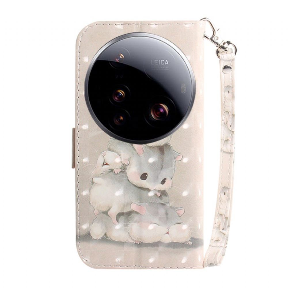 Peněženková Pouzdra Xiaomi 15 Ultra Kryty Na Mobil Křečci Se Šňůrkou