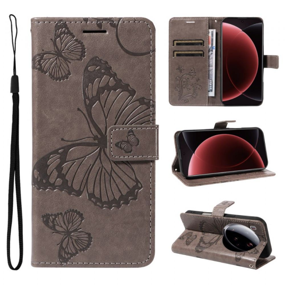 Peněženková Pouzdra Xiaomi 15 Ultra Kryty Na Mobil Obří Motýli