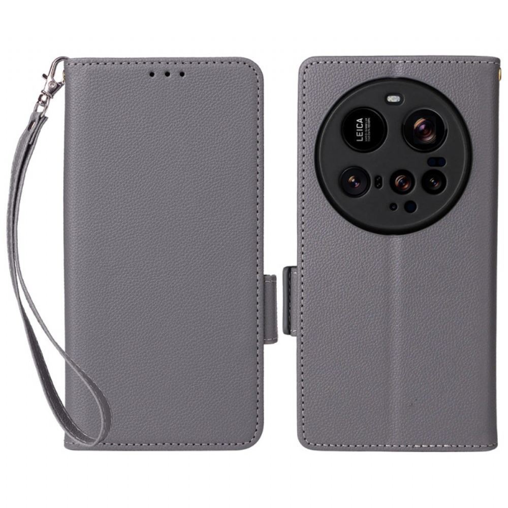 Peněženková Pouzdra Xiaomi 15 Ultra Kryty Na Mobil Texturovaný Design Popruhu