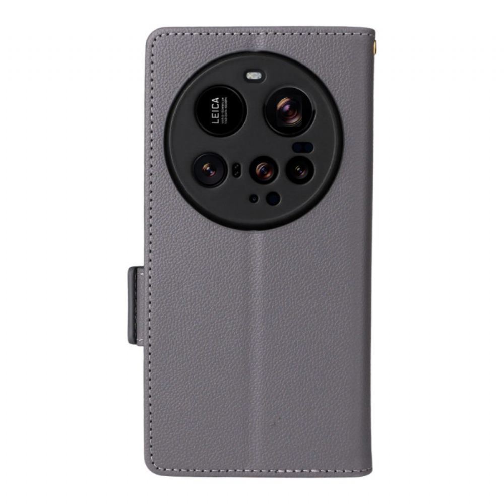 Peněženková Pouzdra Xiaomi 15 Ultra Kryty Na Mobil Texturovaný Design Popruhu