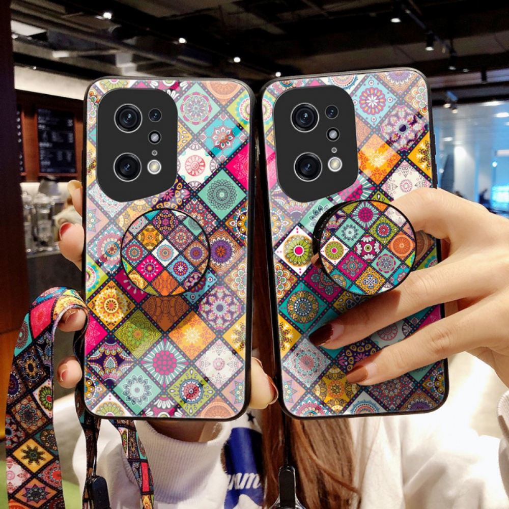 Kryt Na Oppo Find X5 Pro Magnetický Patchworkový Držák