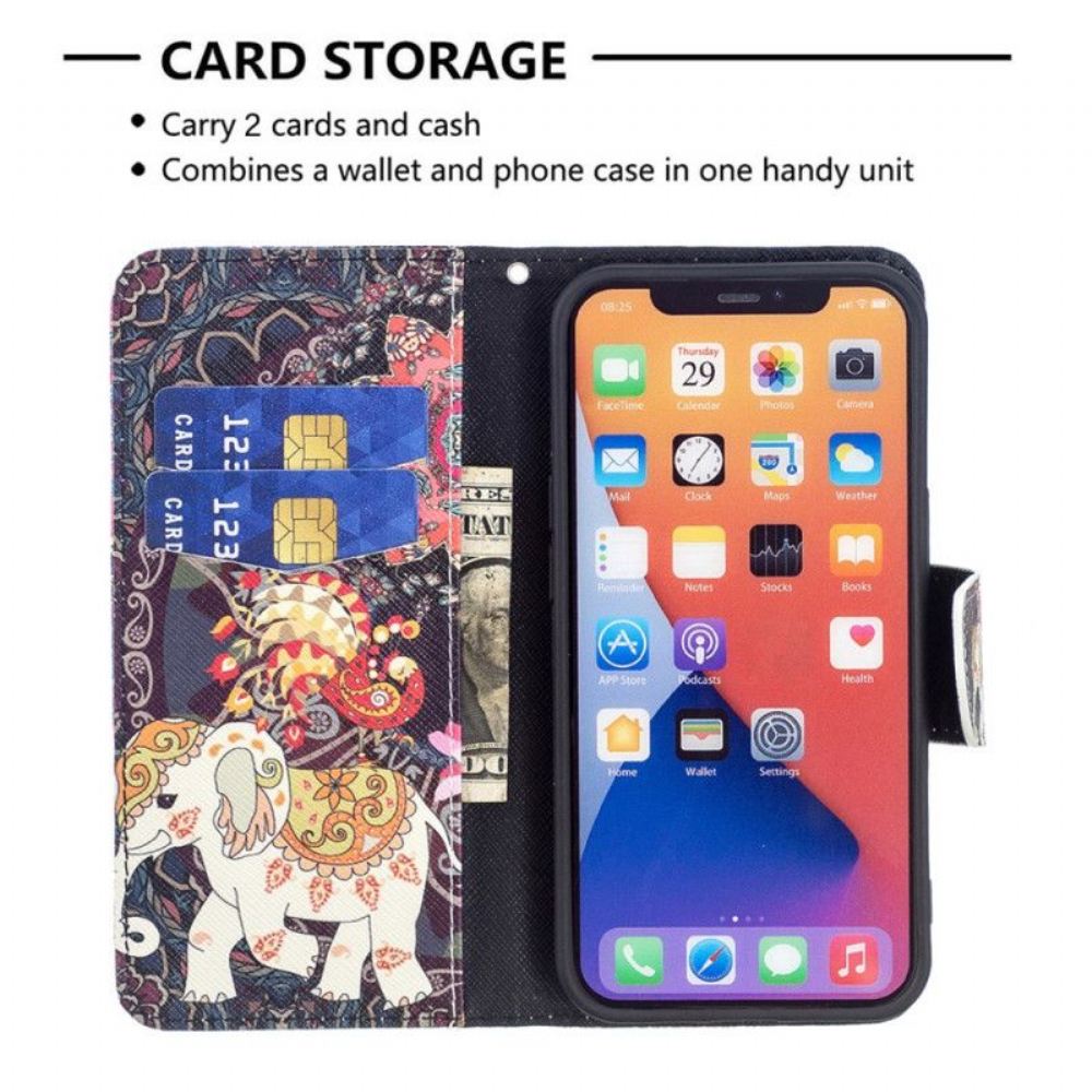 Flipové Pouzdro Na iPhone 15 Kmenový Slon