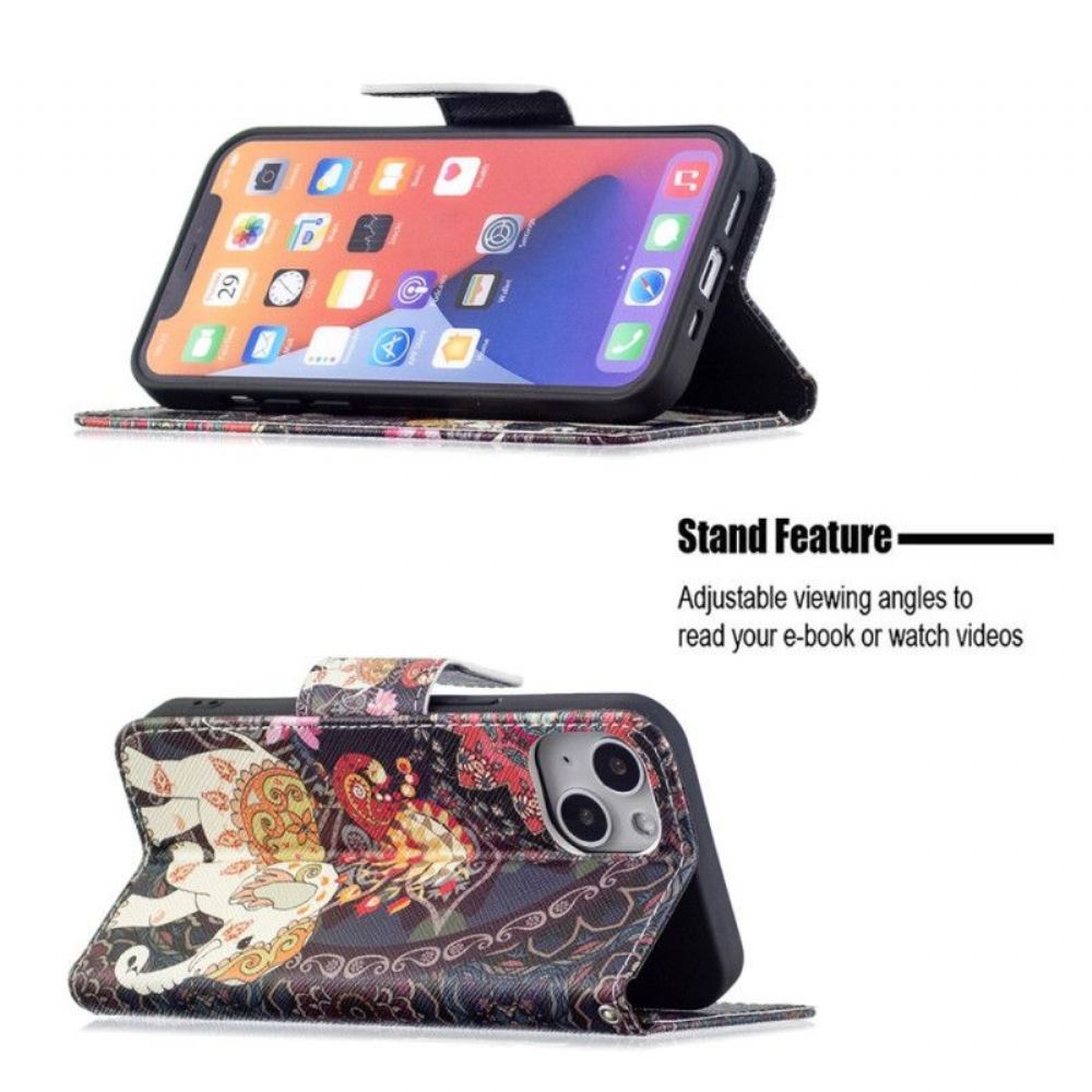 Flipové Pouzdro Na iPhone 15 Kmenový Slon