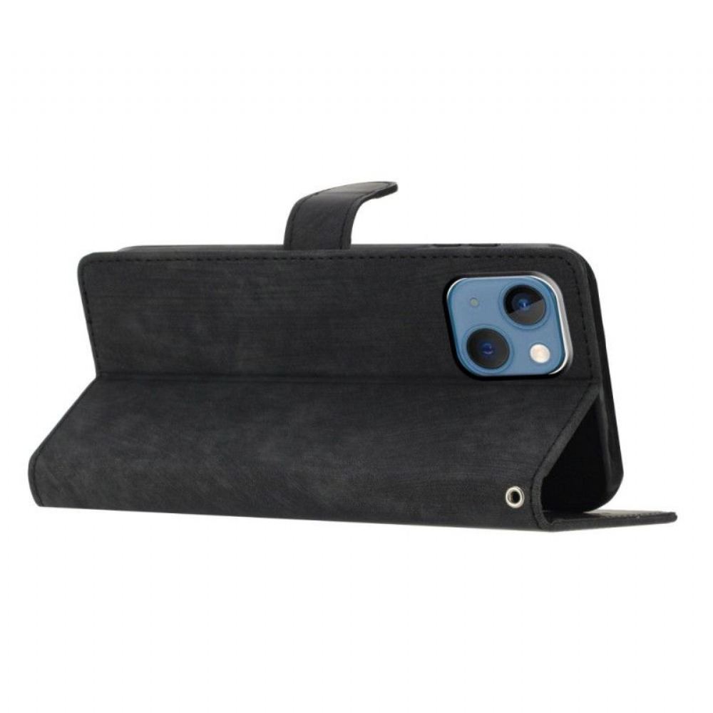 Flipové Pouzdro Na iPhone 15 Na Lana Retro Popruh