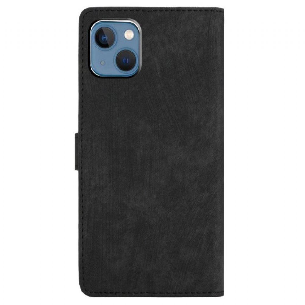 Flipové Pouzdro Na iPhone 15 Na Lana Retro Popruh
