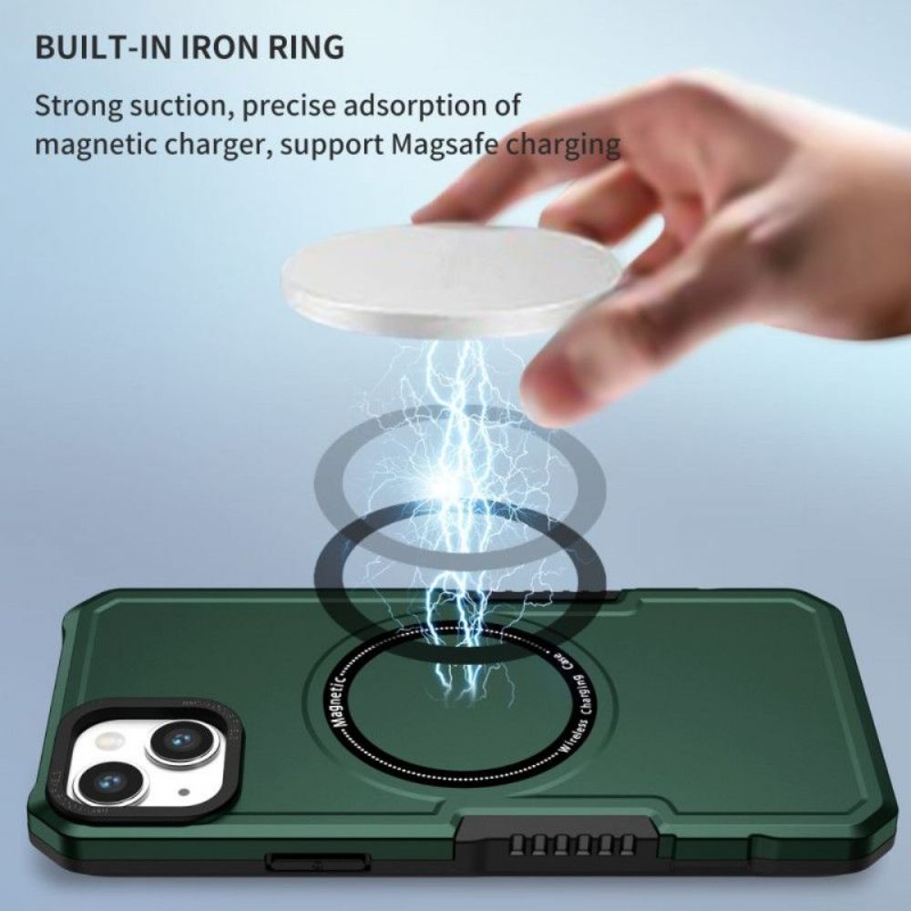 Kryt Na iPhone 15 Kožený Styl Magsafe Kompatibilní