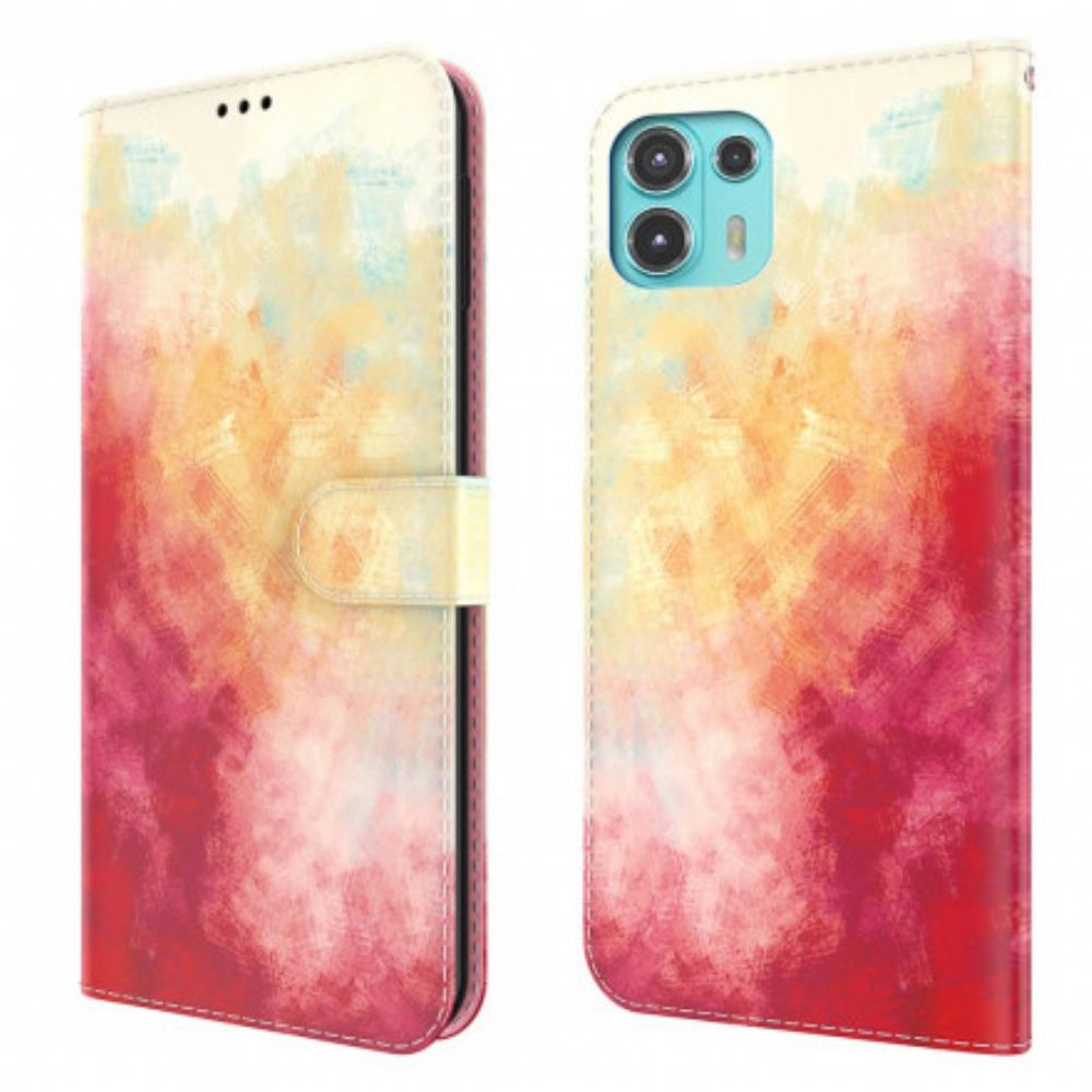 Kožené Pouzdro Na Motorola Edge 20 Lite Akvarel