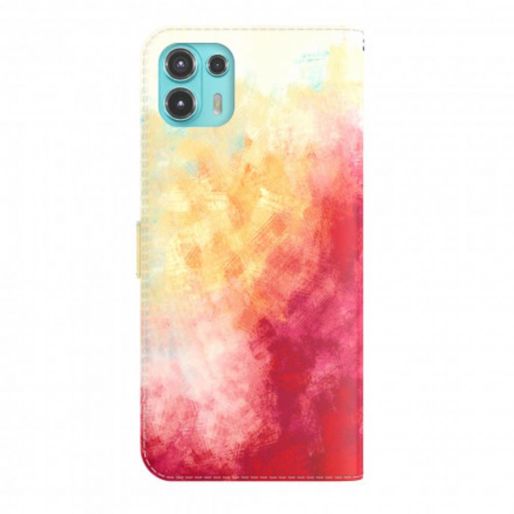Kožené Pouzdro Na Motorola Edge 20 Lite Akvarel