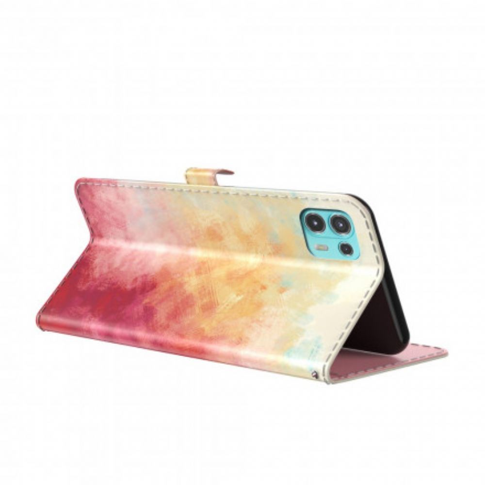Kožené Pouzdro Na Motorola Edge 20 Lite Akvarel