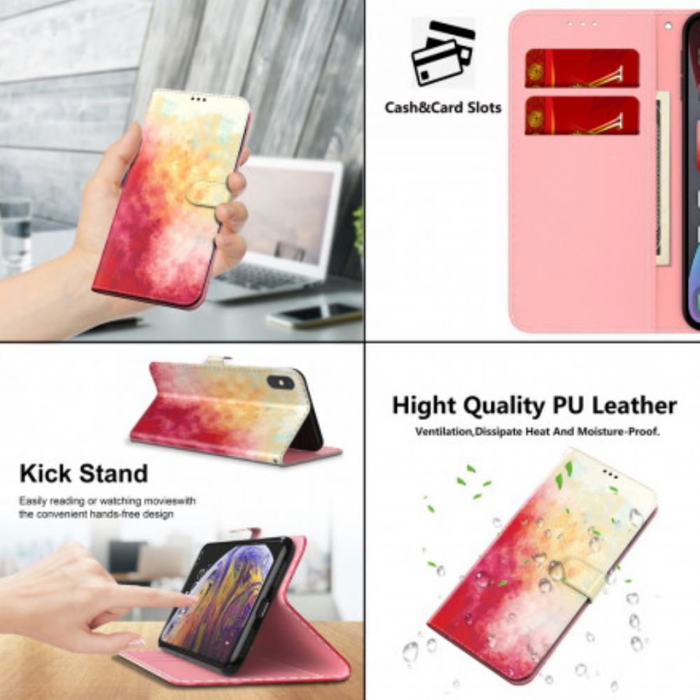 Kožené Pouzdro Na Motorola Edge 20 Lite Akvarel